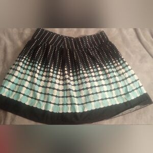 Super Sassy Rampage Black & Teal Polka Dot Mini Skirt - Size 13 (Jr's) Like New